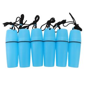 6PCS Kayak Container Bottle ABS Waterproof Portable Kayak Sealed Bottle Dry Canister with Hook Rope for Diving Snorkeling Surfing Kayaking Boating Blu