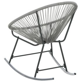 vidaXL Outdoor Rocking Moon Chair Gray Poly Rattan