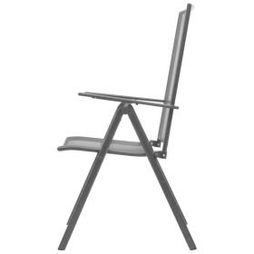 vidaXL Stackable Garden Chairs 2 pcs Steel Grey