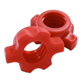 2PCS Dumbbell Nuts Red Spinlock Collar Screw Anti Slip Stable Secure Easy Operation Dumbbell Accessory for Weightlifting Fitness