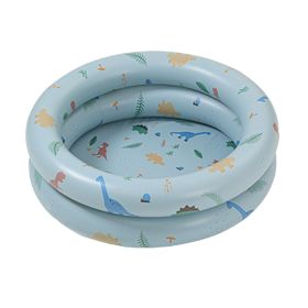 Inflatable Pool Baby Retro Blow Up Swimming Pool Family Cute Style Thickened Water Pool Blue Dinosaur