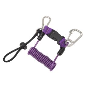 Diving Hook Rope Stainless Steel Flexible Anti Lost Diving Camera Rope Diving Reef Hook Spring Rope Purple