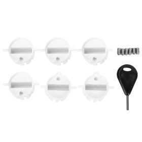 6pcs Plastic Cup Plug Surfboard FCS Round Surf Fin Plug G5 Box Fin Plug & Screw Key(white)