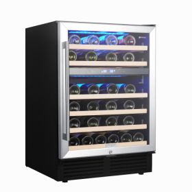 Wine Cabinet 24 Dual Zone Inch Wine Refrigerator 46 Bottles Built-in Wine Refrigerator