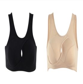 Women's Wireless Thin Gathered Vest Sports Breathable Beauty Back (Option: Set1-XL)