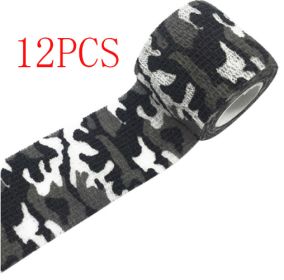 Camouflage Non-woven Elastic Bandage (Self-adhesive) (Option: 2style-5cm-12PCS)