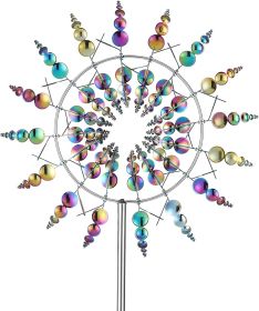 Magical 3D Wind Spinners Outdoor, 360 Metal Windmills For Yard Garden, 12.6 Inches Wind Powered Wind Catchers Sculptures And Spinners For Yard Garden (Option: Colorful)