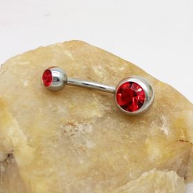 Puncture Hypoallergenic Titanium Steel Navel Buckle Belly Nail (Color: Red)