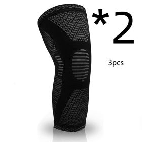 Sports Knee Pads Knitted Sports Knee Pads (Option: 2pcs Black3pcs-XL)