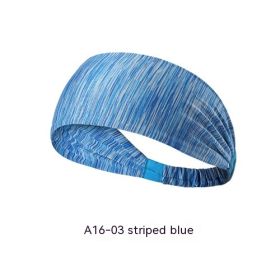 Quick-drying Antiperspirant Yoga Hair Band For Women (Option: Striped Blue)